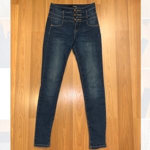 High waisted skinny jeans
